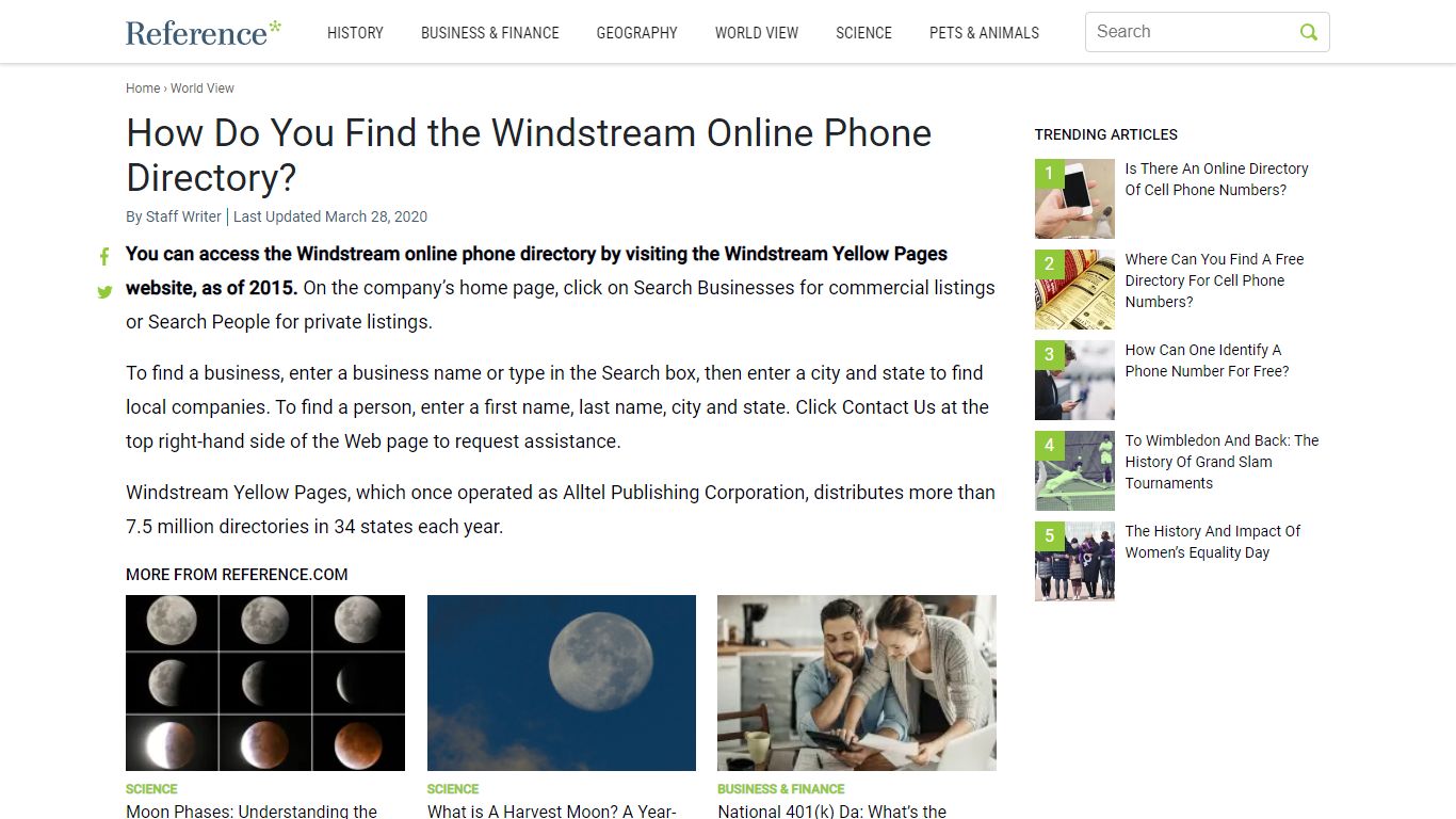 How Do You Find the Windstream Online Phone Directory? - Reference.com